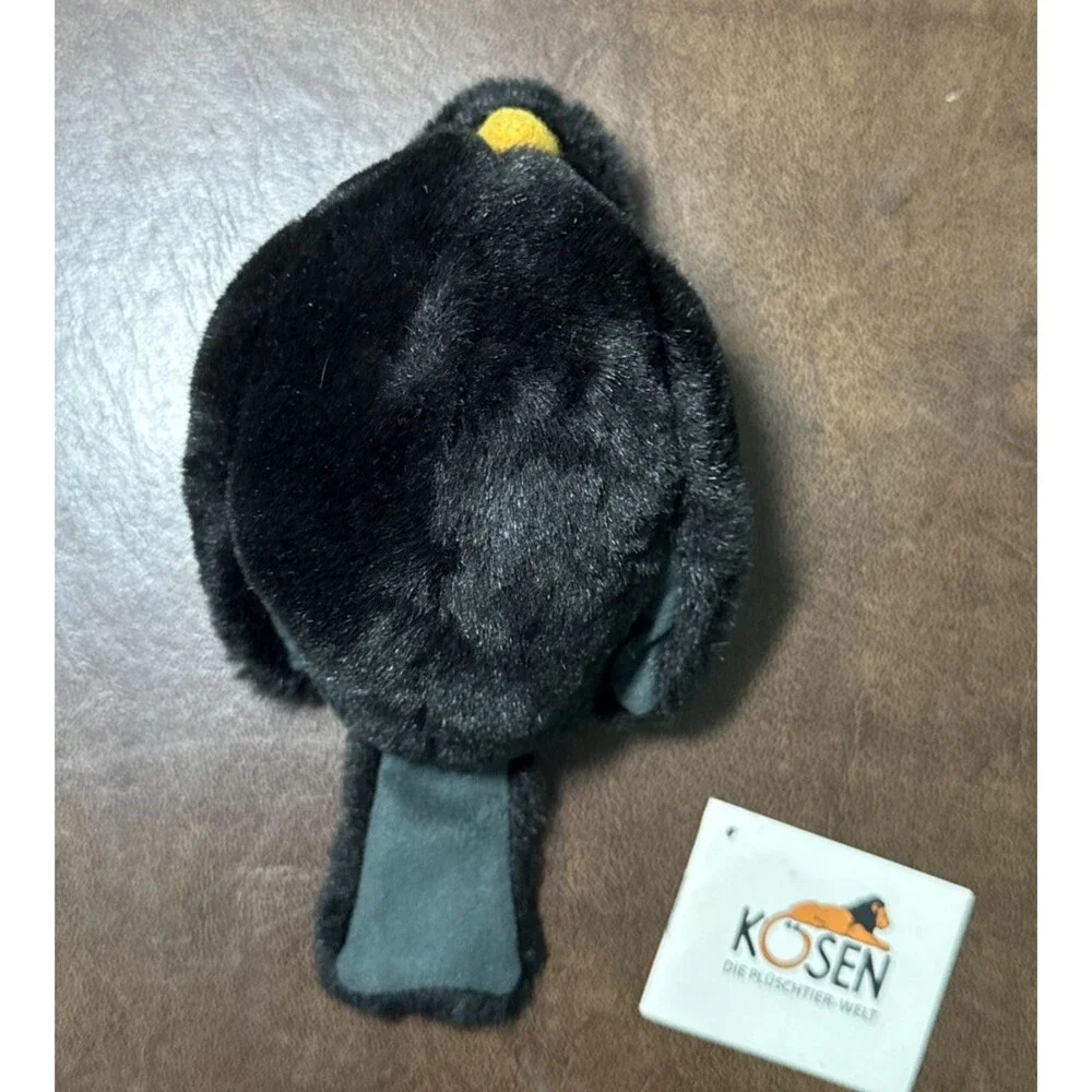 Kosen Black Bird Raven Crow Plush Toy Kösen Made in Germany w/ Brochure Retired